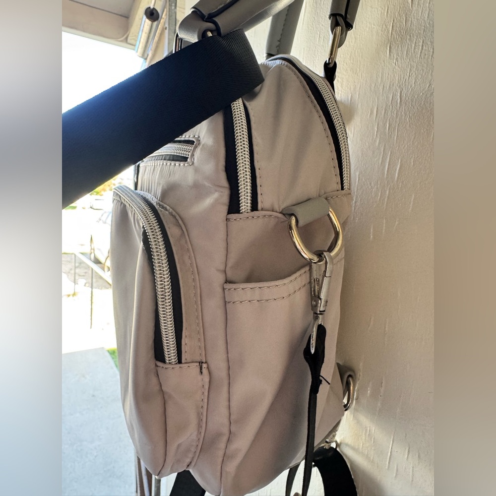 Coco + Carmen Light Gray Mini Backpack with Front Zip Pockets - Picture 5 of 9